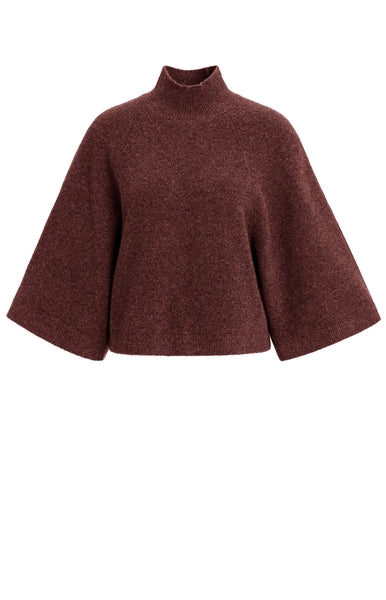 WIDE SLEEVE SWEATER WITH HIGH NECKLINE