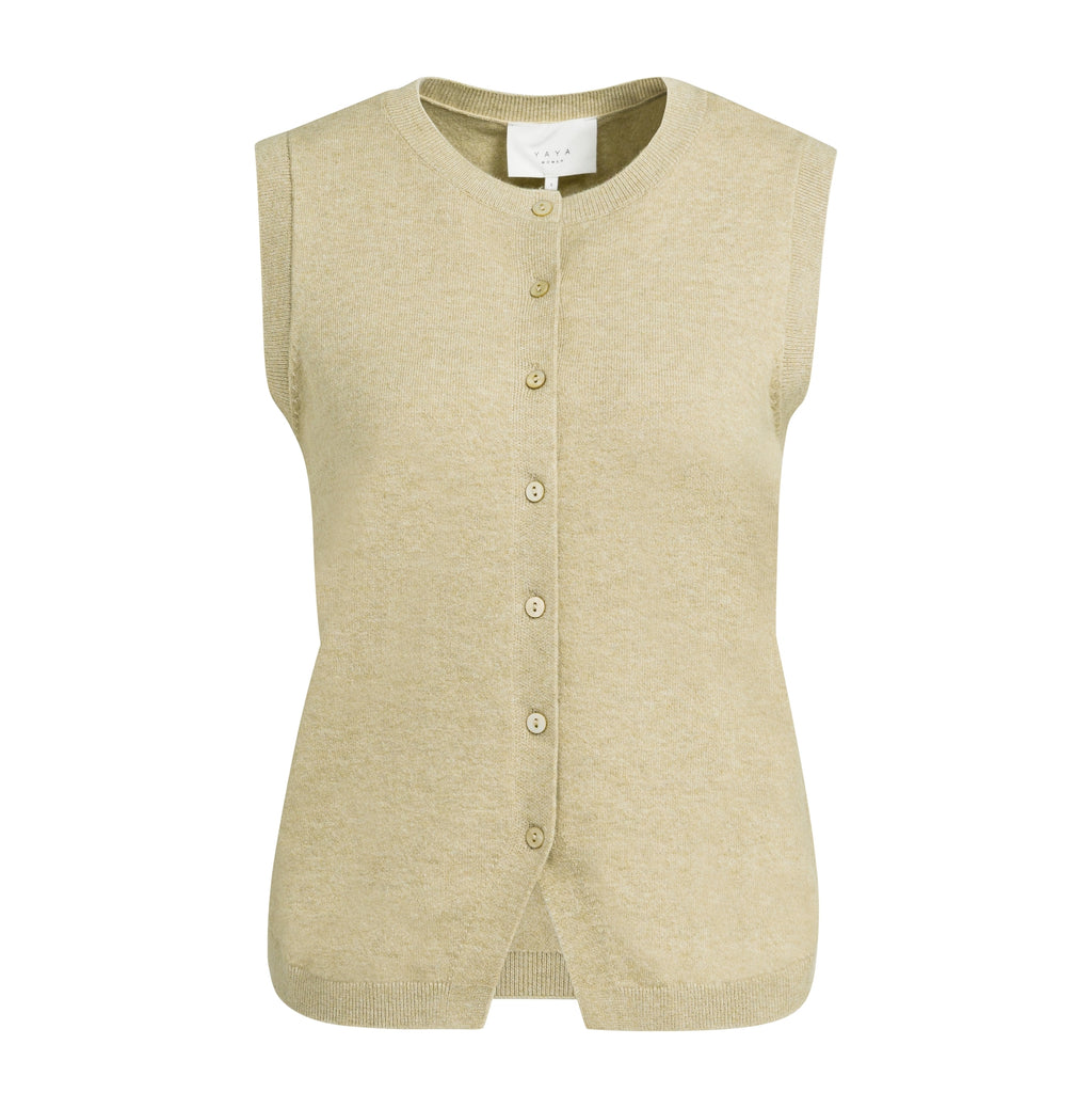 KNITTED SPENCER WITH BUTTON CLOSURE