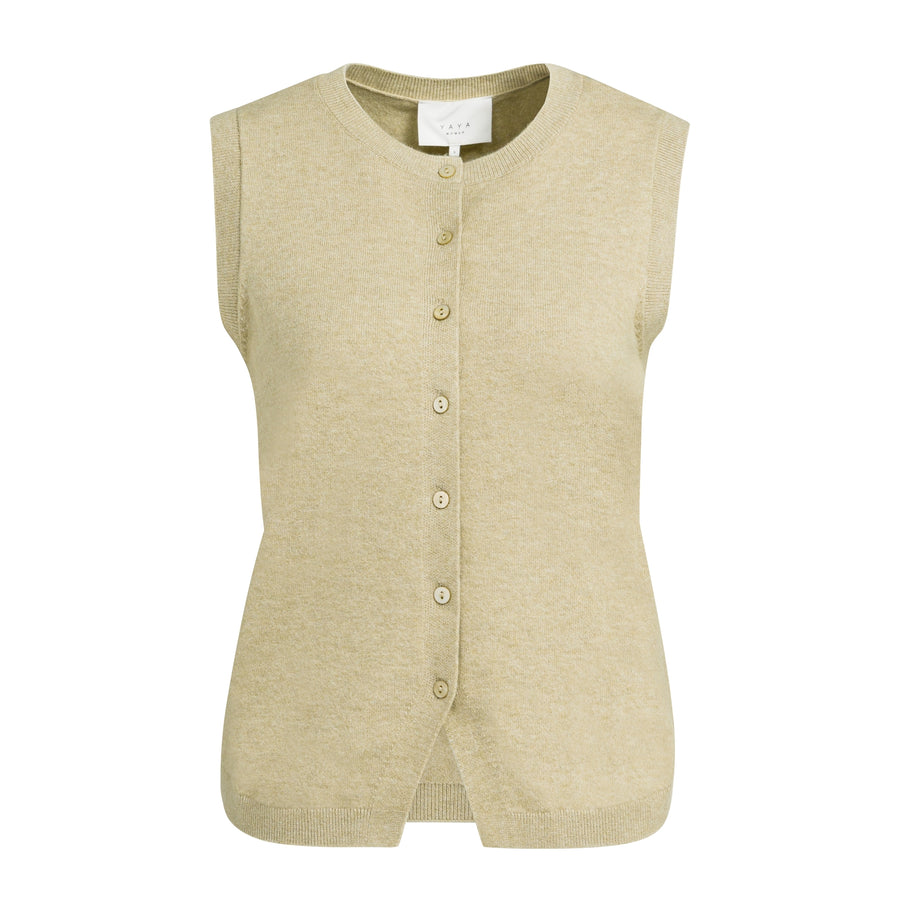 KNITTED SPENCER WITH BUTTON CLOSURE