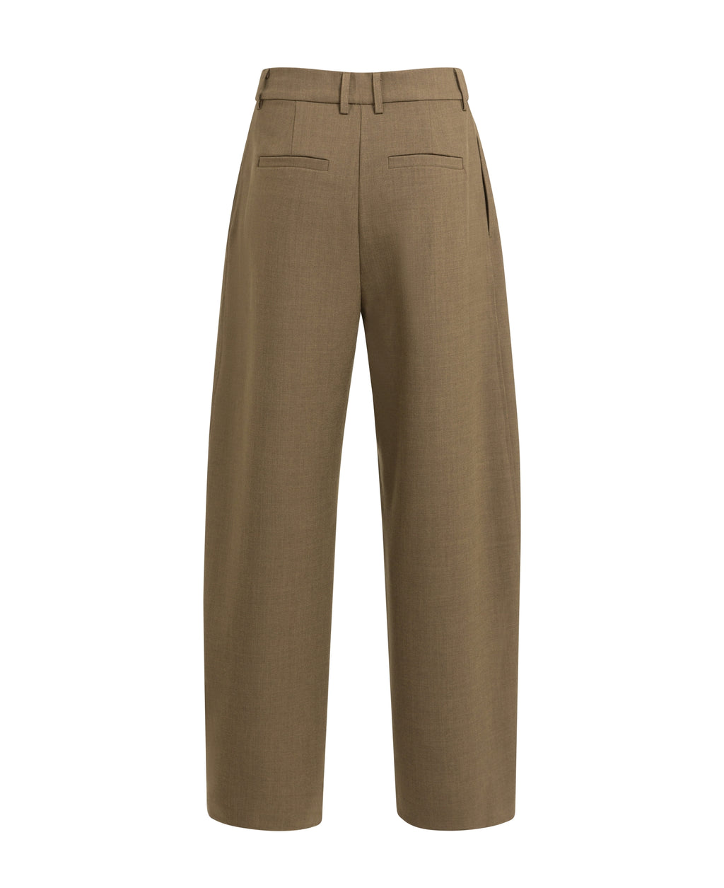WOVEN BAREL LEG TROUSERS WITH PLEATHS