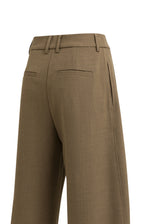 WOVEN BAREL LEG TROUSERS WITH PLEATHS