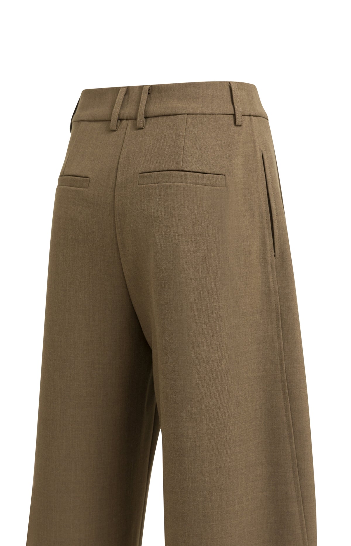 WOVEN BAREL LEG TROUSERS WITH PLEATHS