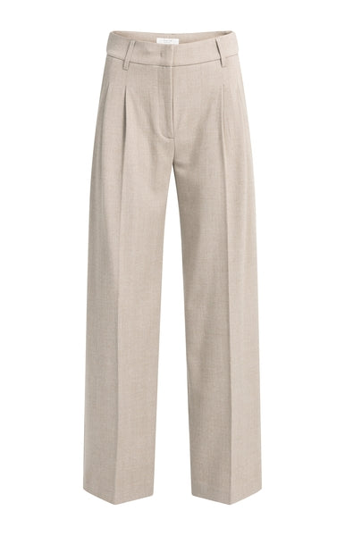SOFT WOVEN WIDE LEG TROUSERS IN STRUCTURED MELANGE
