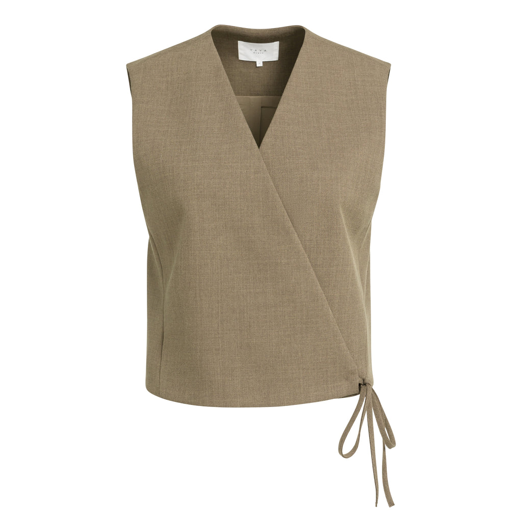 WOVEN GILET WRAP EFFECT
