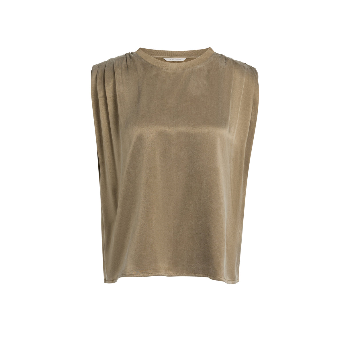SLEEVELESS TOP WITH SHOULDER PLEATS
