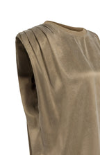 SLEEVELESS TOP WITH SHOULDER PLEATS