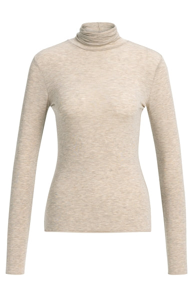 JERSEY TURTLENECK TOP WITH LONG SLEEVES