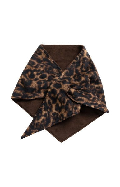 REVERSIBLE LEOPARD & SOLID WOVEN TRIANGLE