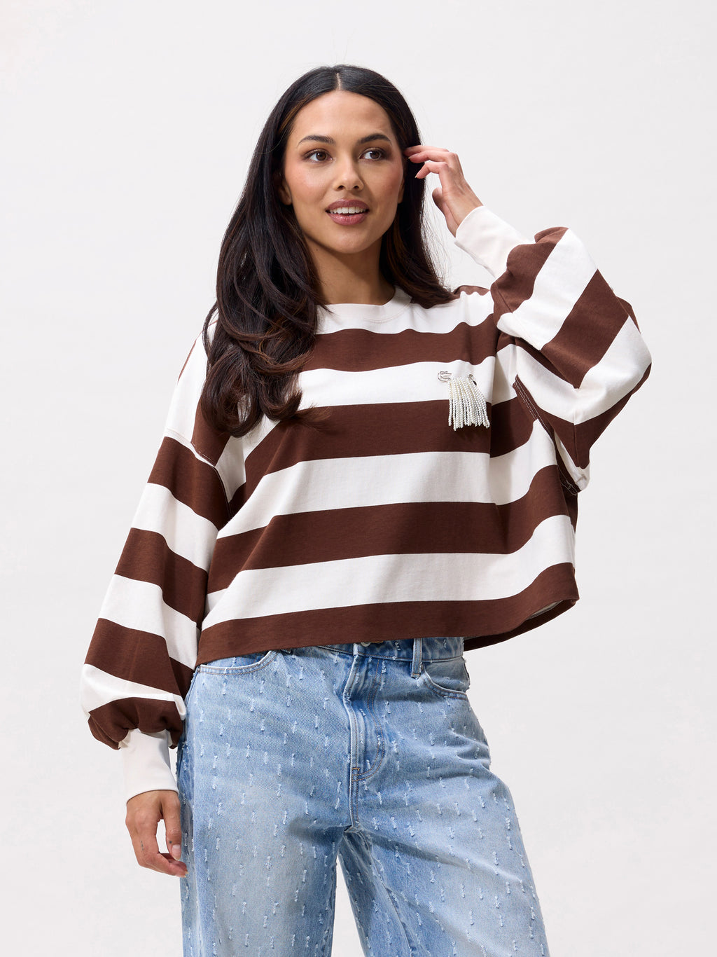 OVERSIZED STRIPED LS