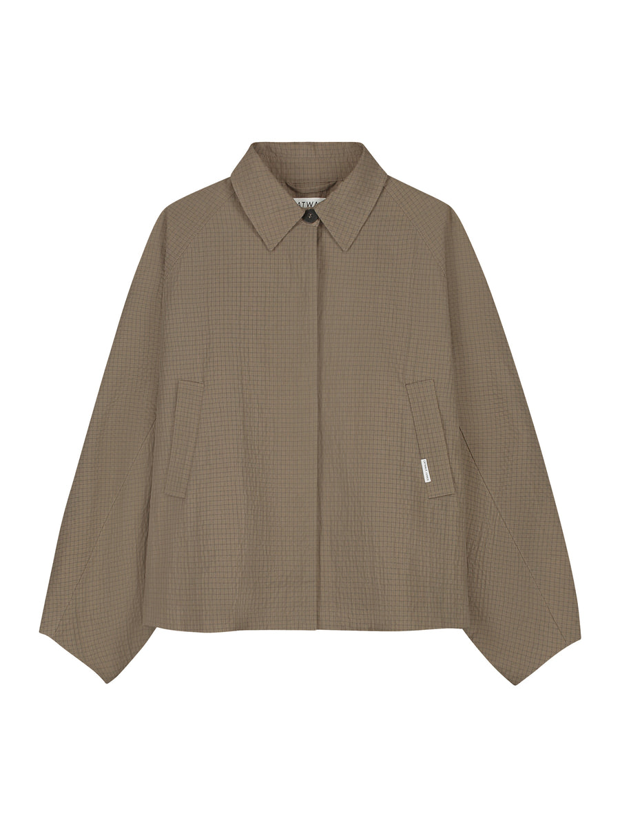 CHECK CAPE JACKET