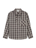 CHECK BLOUSE WITH TRIANGLE SCARF