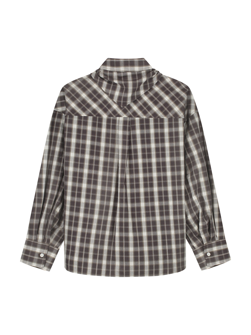 CHECK BLOUSE WITH TRIANGLE SCARF