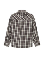 CHECK BLOUSE WITH TRIANGLE SCARF