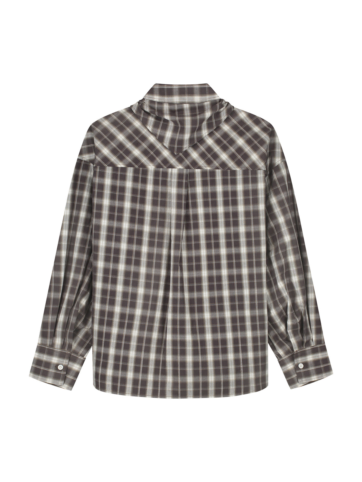 CHECK BLOUSE WITH TRIANGLE SCARF