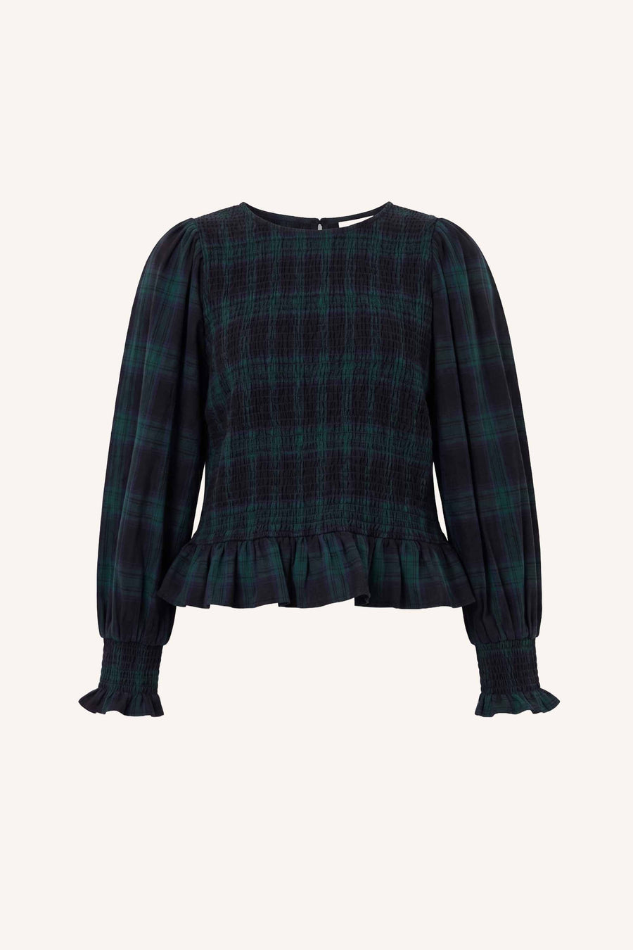YENA GREEN CHECK BLOUSE