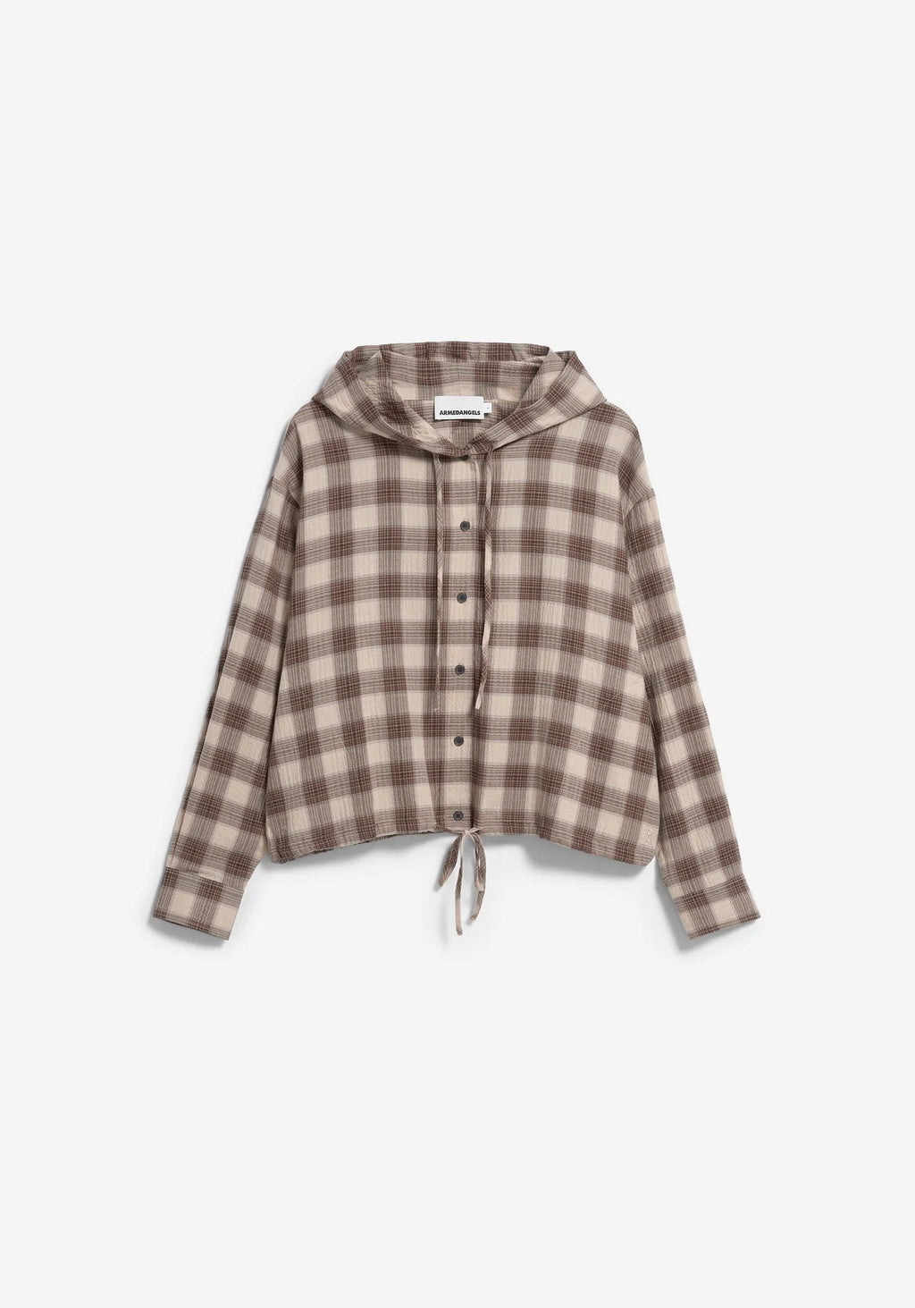 CHECK HOODED BLOUSE
