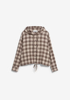 CHECK HOODED BLOUSE