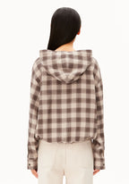 CHECK HOODED BLOUSE