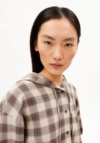 CHECK HOODED BLOUSE