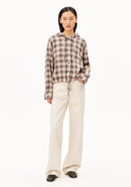 CHECK HOODED BLOUSE