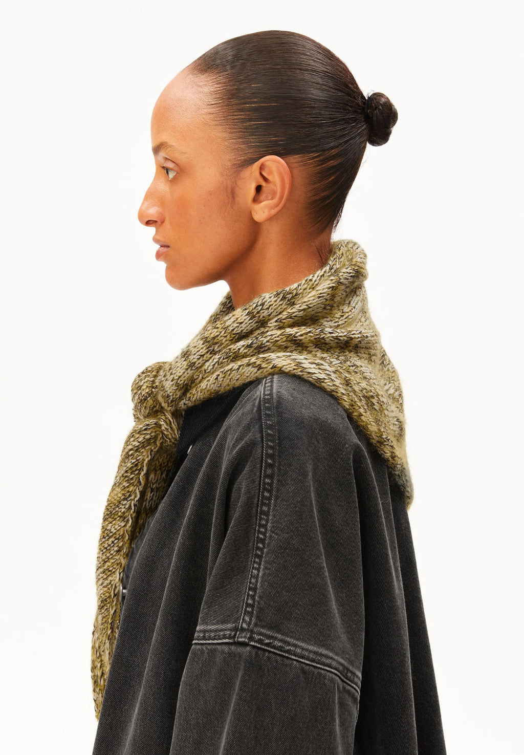 BRUSHED MOULINÉ KNIT SCARF W