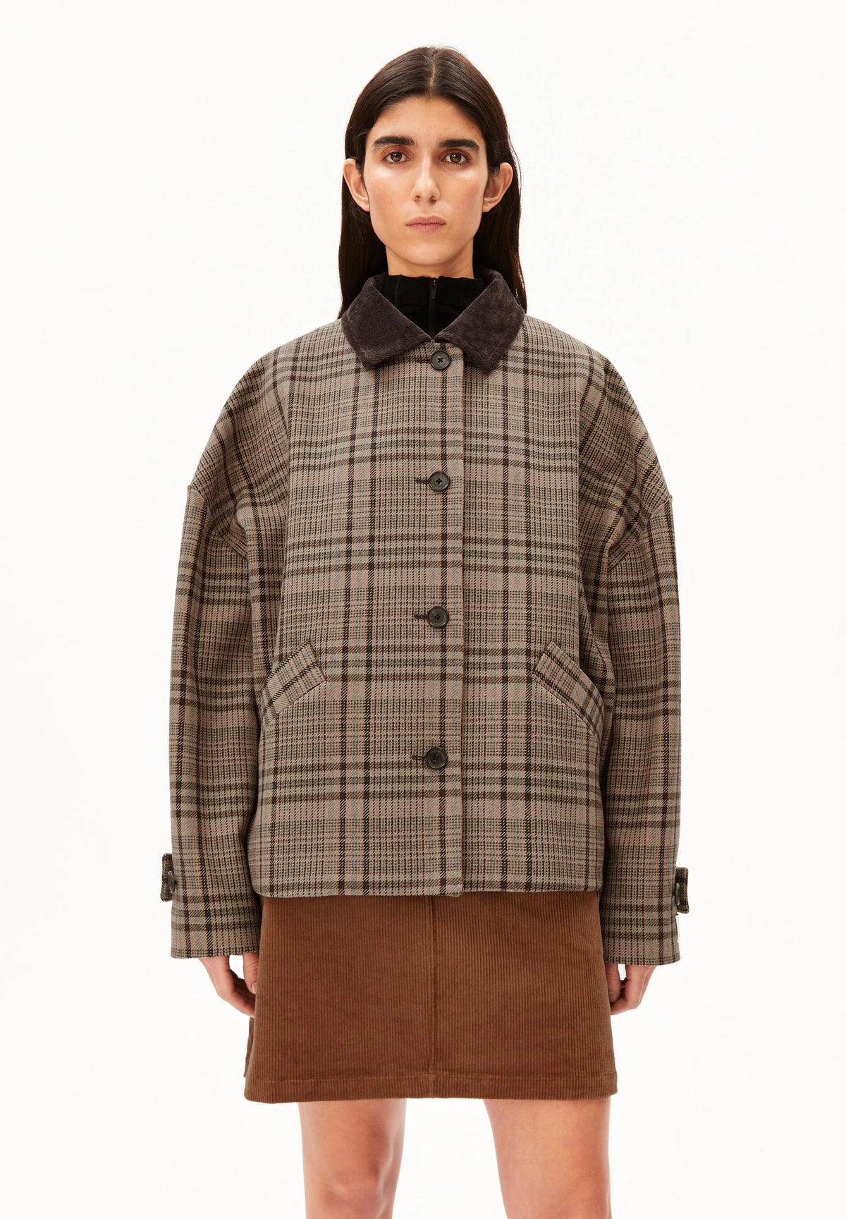 CHECK WOOL BARN JACKET