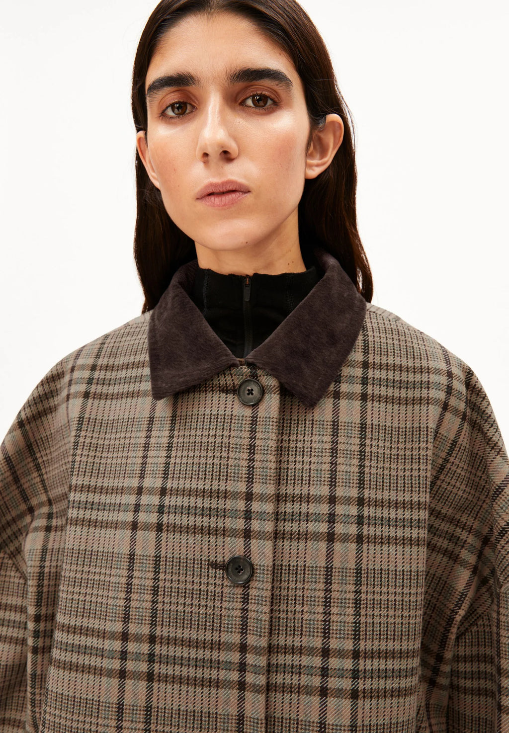 CHECK WOOL BARN JACKET