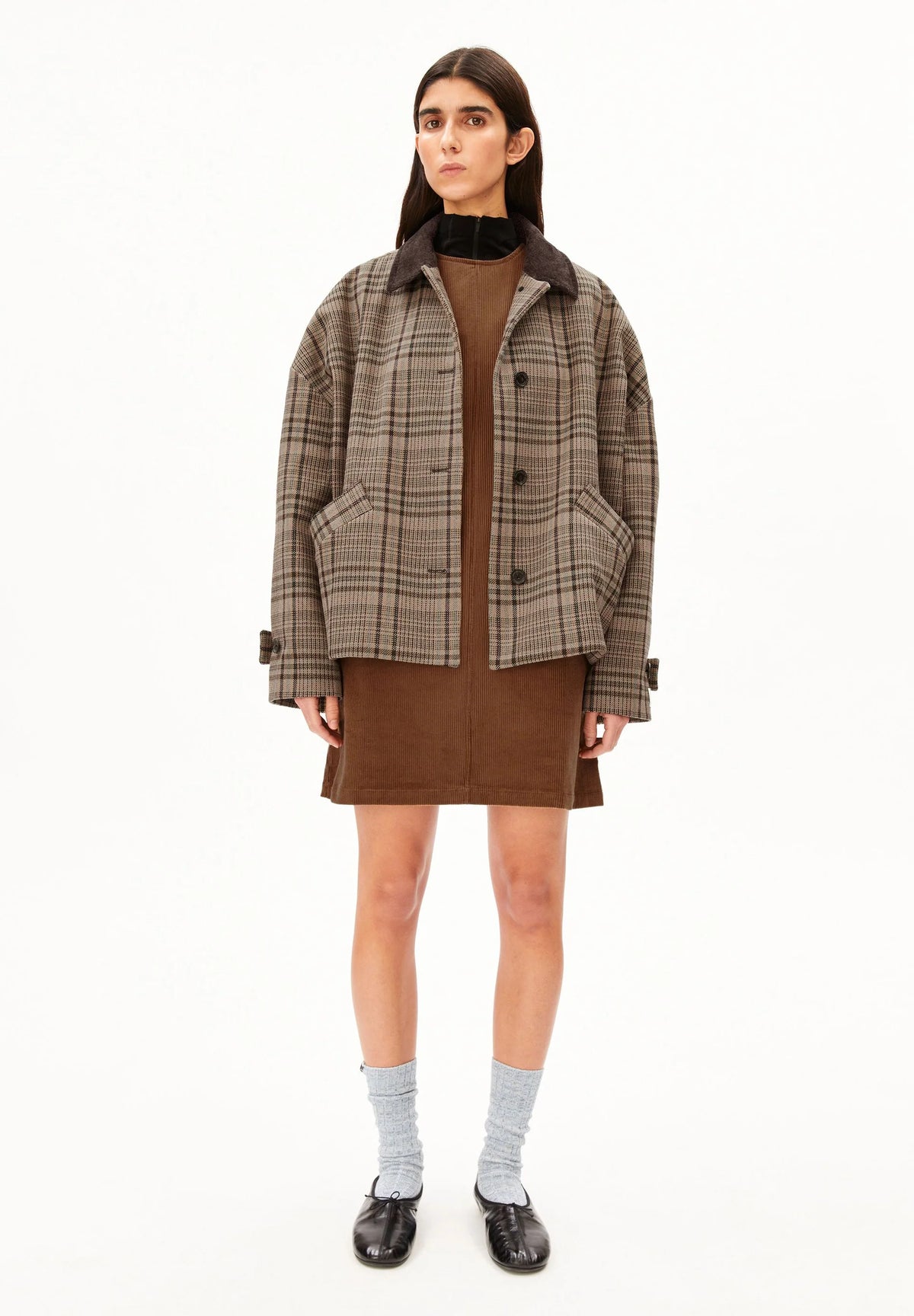 CHECK WOOL BARN JACKET