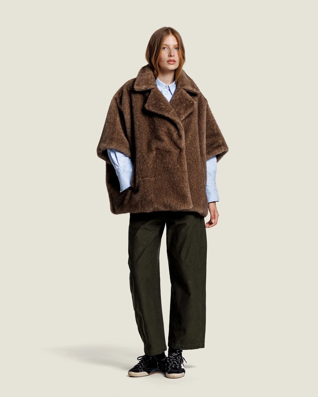 ELIN FAUX MINK CAPE