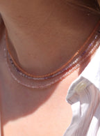 NECKLACE PINK STRAWBERRY QUARTZ WITH G/P LOCK