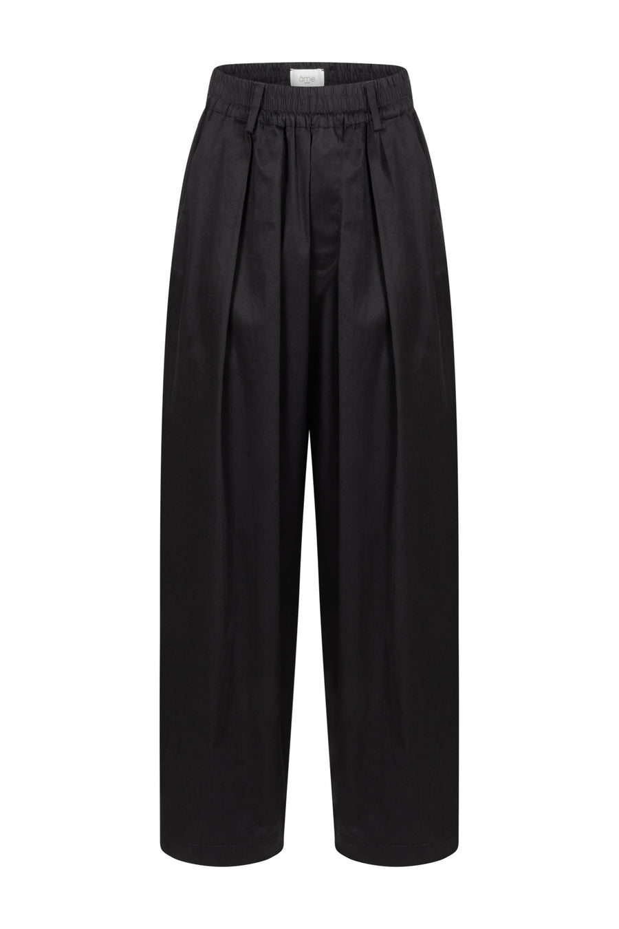 KICK BLACK PLEATED PANTS W/ ELASTICATED WAIST