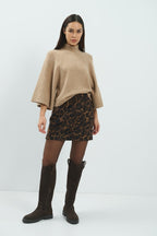 WIDE SLEEVE SWEATER WITH HIGH NECKLINE
