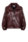 ONANA BORDEAUX SHINY JACKET WITH ZIP