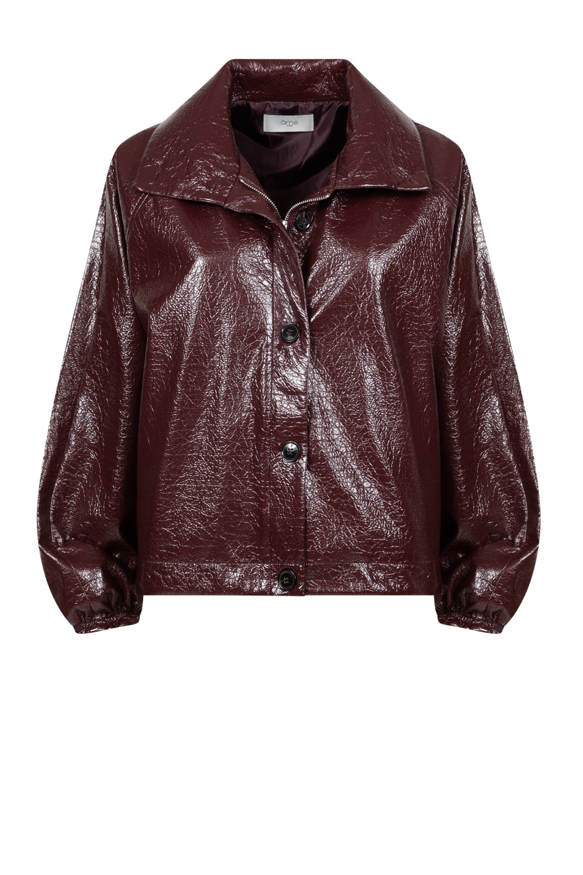 ONANA BORDEAUX SHINY JACKET WITH ZIP