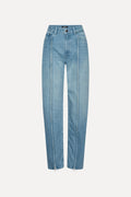 STRAIGHT DENIM ZIP JEANS