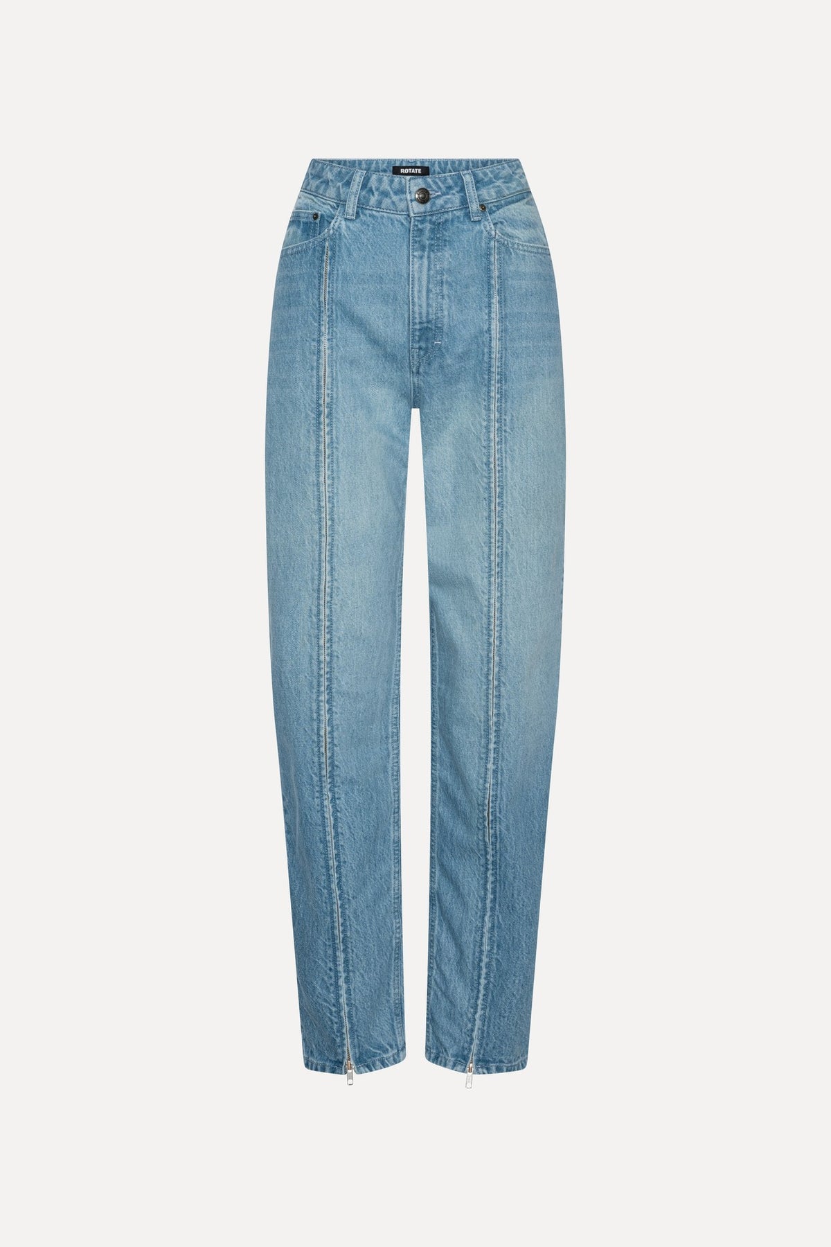 STRAIGHT DENIM ZIP JEANS