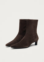 AMBAR SUEDE BROWN LEATEHR ANKLE BOOTS