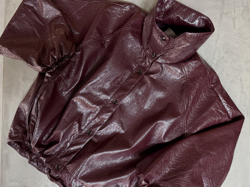 Leren jack in bordeaux