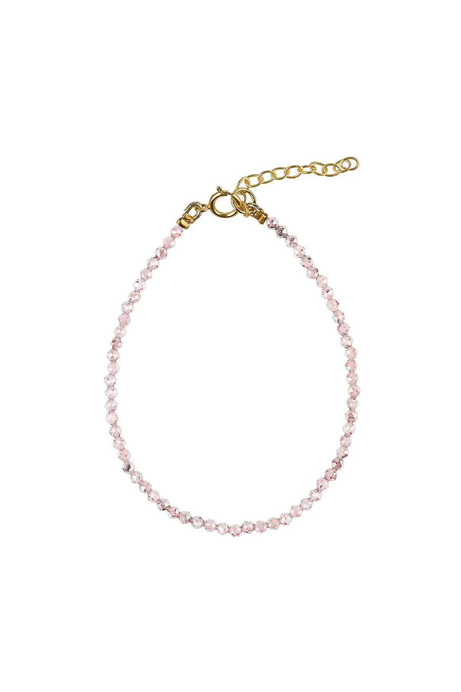 BRACELET PINK STRAWBERRY QUARTZ WITH G/P LOCK