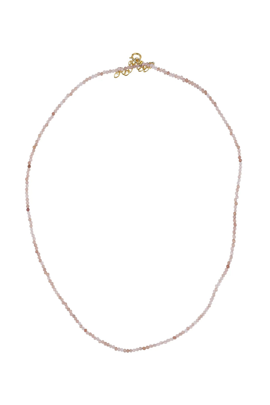 NECKLACE PINK STRAWBERRY QUARTZ WITH G/P LOCK