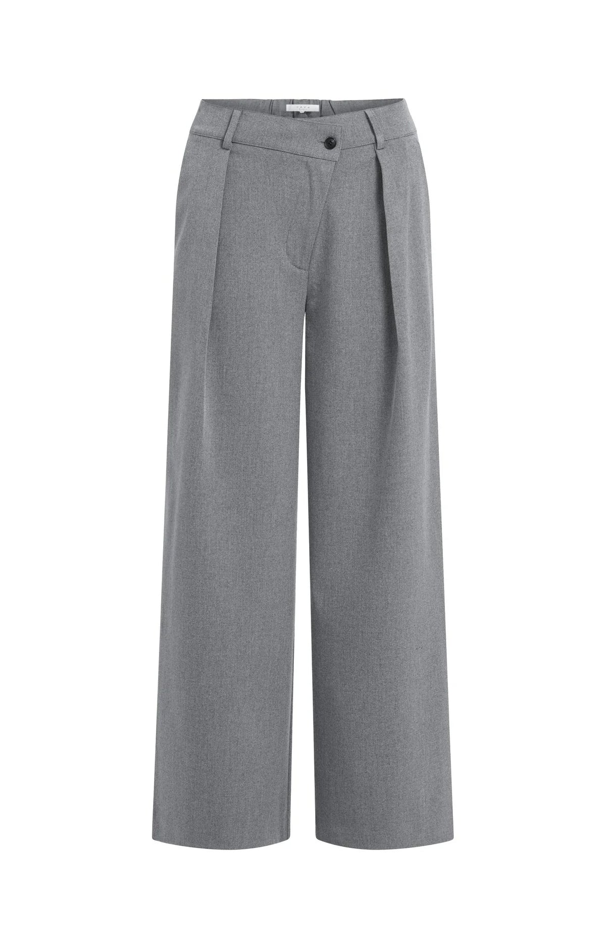 WOVEN PANTS WITH WIDE LEG AND ASYMMETRICAL CLOSURE